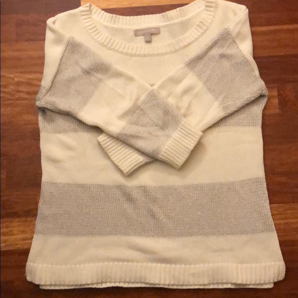 banana republic cream and metallic sweater, size L